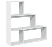 (white, 123 x 29 x 123 cm) vidaXL Room Divider Bookcase Bookshelf 4-Tier Shelf Book Rack Engineered Wood