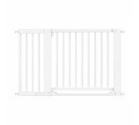 Safetots Wooden Heritage Flat Step Gate, Wood, White, 125cm - 133cm, Pressure Fit