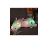(white, 125CM) 60CM Cute Glowing LED Light Unicorn Plush Toys Lovely Luminous Animal