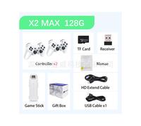 (White: 128G (English version)) X2MAX Home Game Control Wireless HD X2 Game Control Two-player Battle Private Model Entry Level