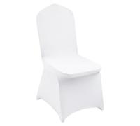(White, 12pcs) VEVOR Stretch Spandex Folding Chair Covers for Wedding Party Dining
