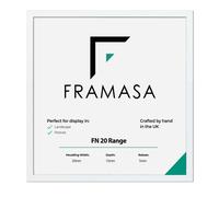 (White, 12x12 Inch) Thin Matt Picture Photo Frames, Flat Profile Art Poster Frames Black, White, Walnut & Grey Thin Photo Frames