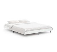vidaXL Bed Frame White 135X190 Cm 4Ft6 Double Engineered Wood, White