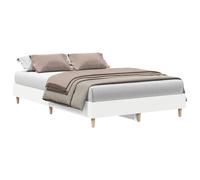 vidaXL Bed Frame No Mattress White 135x190 cm Double Engineered Wood, White