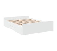 (white, 135 x 190 cm) vidaXL Bed Frame with Drawers Bed Base Sonoma Oak 120x200 cm Engineered Wood
