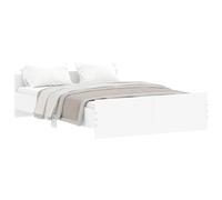 vidaXL Bed Frame without Mattress White 135x190 cm Double, White