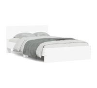 vidaXL Bed Frame Without Mattress White 135X190 cm Double, White