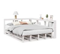 (white, 135 x 190 cm) vidaXL Bookcase Bed without Mattress Wax Brown 140x200cm Solid Wood Pine bed