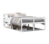 (white, 135 x 190 cm) vidaXL Senior Bed with Headboard Children Bed Frame Bunk Bed Solid Wood Pine