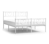 (white, 135 x 190 cm/with headboard & footboard) vidaXL Metal Bed Frame with Headboard Bed Base Bedstead Black 90x190 cm Single