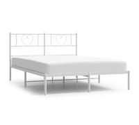 (white, 135 x 190 cm/with headboard) vidaXL Metal Bed Frame with Headboard Bed Base Bedstead Black 90x190 cm Single