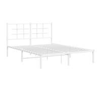 (white, 135 x 190 cm/with headboard) vidaXL Metal Bed Frame with Headboard Home Bed Base Bedstead Black 90x200 cm