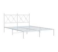 (white, 135x190 cm/with headboard) vidaXL Metal Bed Frame with Headboard and Footboard Bed Base Black 80x200 cm