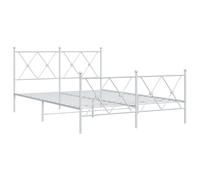 (white, 137x190 cm/with headboard & footboard) vidaXL Metal Bed Frame with Headboard and Footboard Bed Base Black 80x200 cm