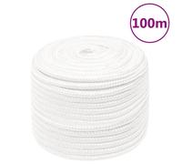 vidaXL Boat Rope Braided Anchor Line – UV & Abrasion Resistant Polypropylene – White 14 mm x 100 m