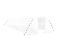 (white, 14 x 3 x 2 m) vidaXL Greenhouse Plant House with Steel Frame Polytunnel Greenhouse White