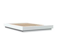 (white, 140 x 190 cm) vidaXL Bed Frame and LED Lights Bed Base Mattress Foundation Engineered Wood