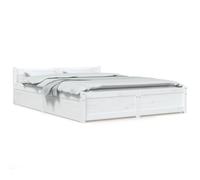 vidaXL Bed Frame with Drawers White 140x190 cm, White