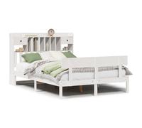 (white, 140 x 190 cm) vidaXL Bookcase Bed without Mattress Bed 90x190 cm Single Solid Wood Pine