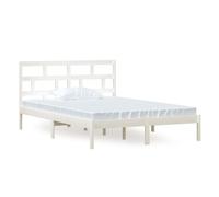 Vidaxl Bed Frame White Solid Wood Pine 140X200 Cm, White