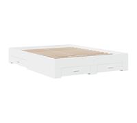 (white, 140 x 200 cm) vidaXL Bed Frame with Drawers Bed Base Grey Sonoma 140x200 cm Engineered Wood