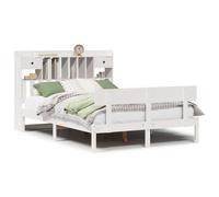 (white, 140 x 200 cm) vidaXL Bookcase Bed without Mattress Bed 90x190 cm Single Solid Wood Pine