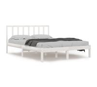 vidaXL Bed Frame without Mattress White Solid Wood Pine 140x200 cm