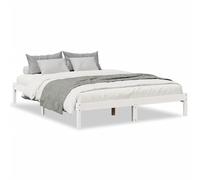 (white, 140 x 210 cm) vidaXL Bed Frame Bedroom Wooden Bed Base Mattress Foundation Solid Pinewood