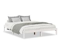 (white, 140 x 220 cm) vidaXL Bed Frame Bedroom Wooden Bed Base Mattress Foundation Solid Pinewood