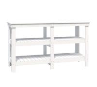 vidaXL Work Bench White 142.5x50x80 cm Solid Wood Pine