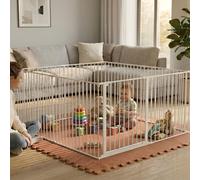 Safetots Play Den 144cm x 144cm, White, 70cm High, with Soft Foam Play Mat, Mocha, 150cm x 150cm, White