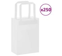 (white, 15 x 8 x 21 cm/ 250 pcs) vidaXL Paper Bags 250 pcs with Handles White 21x11x28 cm Paper Grocery Bag