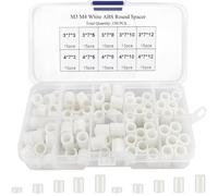 White, 150 PCS ABS Insulated Column Spacer Set, Plastic Sleeve and Cushion, Non-Threaded Plastic Standoff for M3/M4 Screws, for 3D Printers, TV Mounts