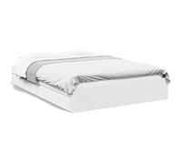 (white, 150 x 200 cm) vidaXL Bed Frame with Drawers Bed Black 135x190 cm Double Engineered Wood