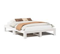 (white, 150 x 200 cm) vidaXL Bed Frame without Mattress Bed Base Solid Wood Pine