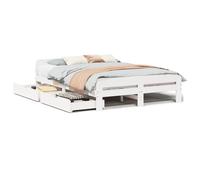 (white, 150 x 200 cm) vidaXL Bed frame without Mattress Bed Wax Solid Wood Pine