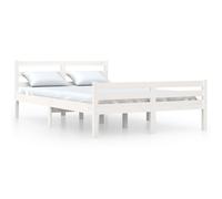vidaXL Bed Frame without Mattress White Solid Wood 150x200 cm King Size King Size