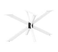 Coffee Table Leg White Powder-Coated Steel Spider Shape 98x58x42-43cm w/leveler