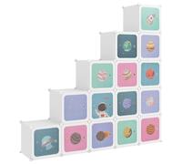 (white, 155 x 31.5 x 154 cm) vidaXL Cube Storage Cabinet Blue/White 124.5x31.5x123.5 cm/155x31.5x154 cm