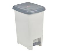 URBNLIVING 8L or 40L or 15L Slim Recycling Kitchen Step On Pedal Bin With Inner Insert Liner Pocket and Lid for Home and Office (15L White)