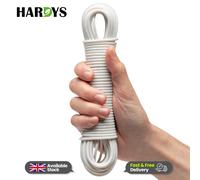 (White, 15M) Heavy Duty Clothes Washing Line Steel Core Strong