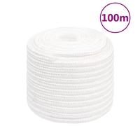 vidaXL Polypropylene Boat Rope - Full White, 16 mm Thick, 100 m Long - Durable Marine Rope for Sailing, Boating, Yachting - Weather and Chemical Resistant, Ideal for Various Uses