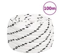 vidaXL Braided Work Rope, 100m length, 16 mm diameter, Durable Polyester, UV-resistant, High Tensile Strength, Suitable for Indoor and Outdoor Use, Not for Climbing