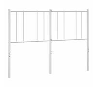 vidaXL Steel Metal Headboard in Classic White for 160 cm Bed Frame, Offers Back Support, Durable and Robust, Easy Assembly Required, Fits Any Bedroom Decor