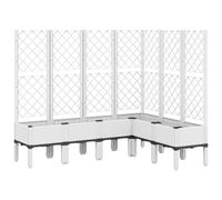(white, 160 x 120 x 142 cm) vidaXL Garden Planter with Trellis Patio Flower Pot Planter Box Light Grey PP