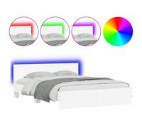 vidaXL Bed Frame With Led Without Mattress White 160X200 cm, White