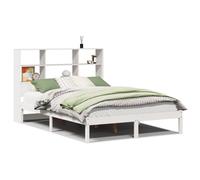 vidaXL Bookcase Bed Without Mattress White 160X200 cm Solid Wood Pine, White