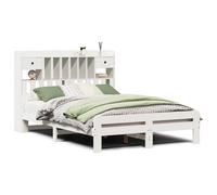 (white, 160 x 200 cm) vidaXL Bookcase Bed without Mattress Bed Wax Brown 140x190cm Solid Wood Pine