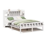 (white, 160 x 200 cm) vidaXL Bookcase Bed without Mattress Home Bed Base 160x200 cm Solid Wood Pine