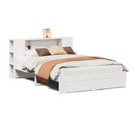 Bookcase Bed without Mattress Home Bed Frame Bed Base Solid Wood Pine vidaXL